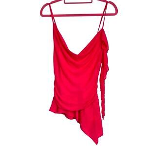 Olia Top Womens Size Small Pink Tank Asymmetric Ruched Draped Sleeveless NWT